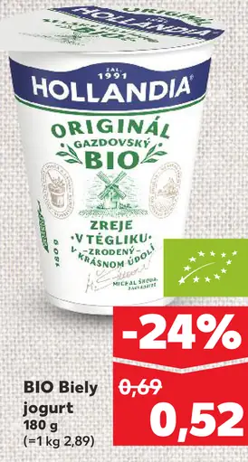 Hollandia BIO Biely jogurt