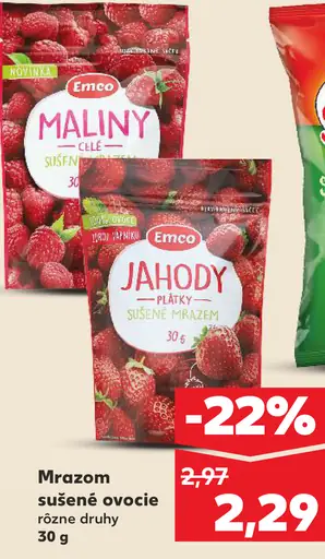Emco maliny a jahody mrazom sušené ovocie