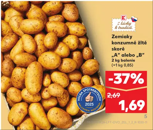 Zemiaky konzumné žlté