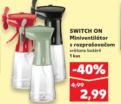 Switch On Miniventilátor s rozprašovačom