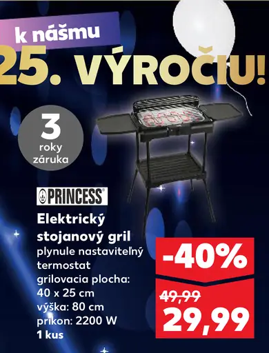 Princess Elektrický stajanový gril
