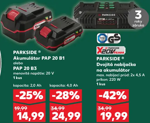 Parkside Akumulátor PAP 20 B1 alebo PAP 20 B3