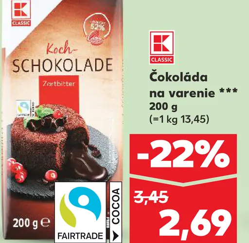 K-Classic Čokoláda na varenie