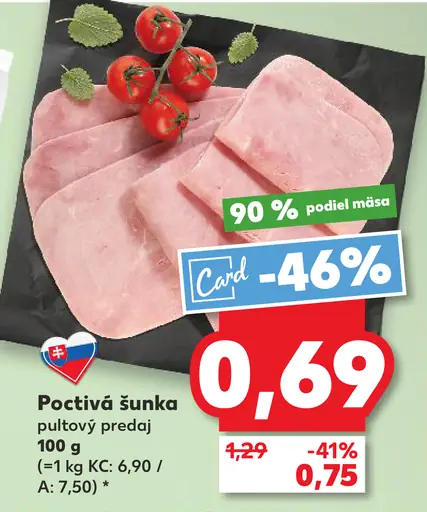 Poctivá šunka pultový predaj