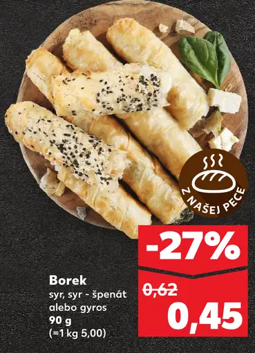 Borek syr, syr-špenát alebo gyros