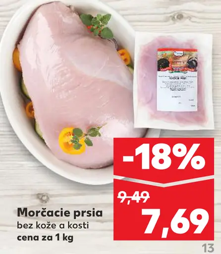 Morčacie prsia bez kože a kostí