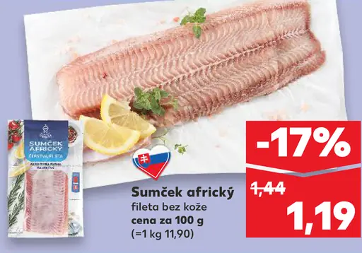 Sumček africký fileta bez kože