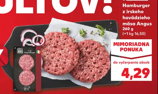Let's BBQ Hamburger z írskeho hovädzieho mäsa Angus