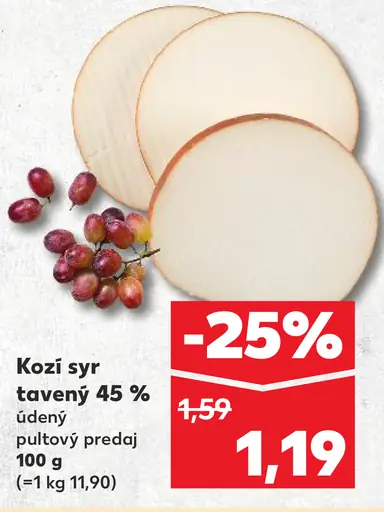 Kozí syr tavený 45% údený