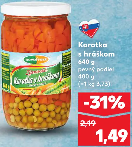 Novofruct karotka s hráškom