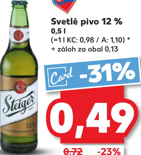 Steiger Svetlé pivo plechovka