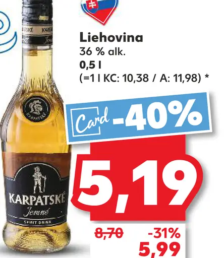 Karparski liehovina 36% alk.