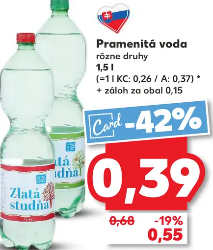 Zlatá studňa ochutená voda