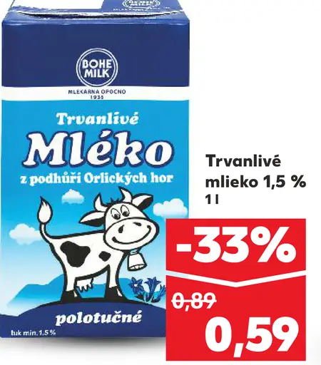 Tatra trvanlivé mlieko 1,5 %
