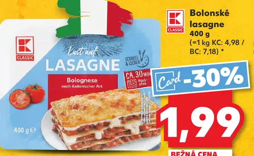 K Classic Bolonské lasagne