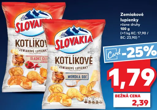 Slovakia zemiakové lupienky solené
