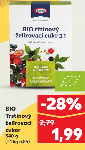 Labeta BIO Trstinový želírovací cukor