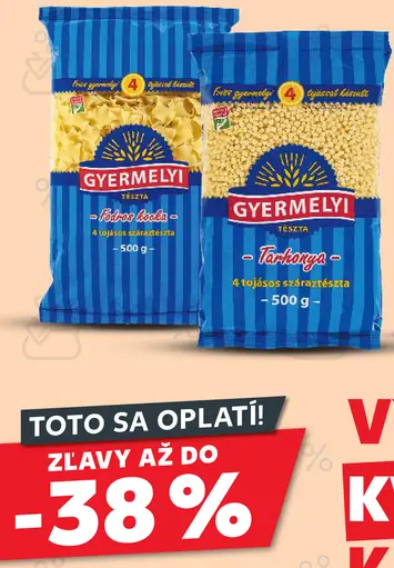 Gyermelyi 4-vaječné cestoviny rôzne druhy