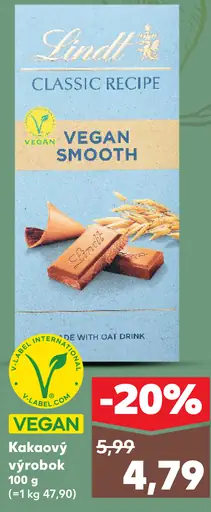 Lindt Kakaový výrobok VEGAN Smooth