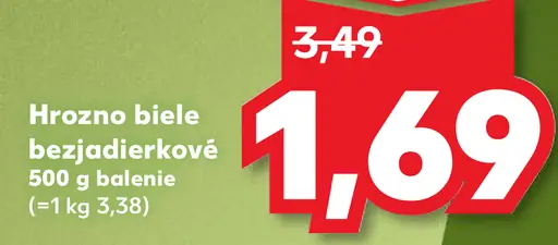 Hrozno biele bezjadierkové