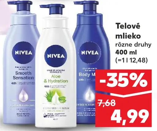 Nivea telové mlieko