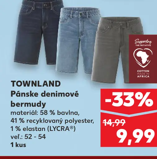 Townland Pánske denimové bermudy