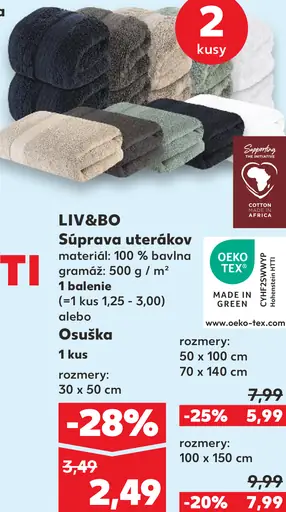 LIV&BO Súprava uterákov