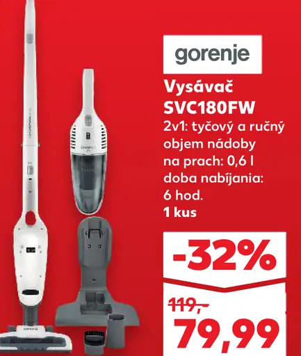 Gorenje Vysávač SVC180FW