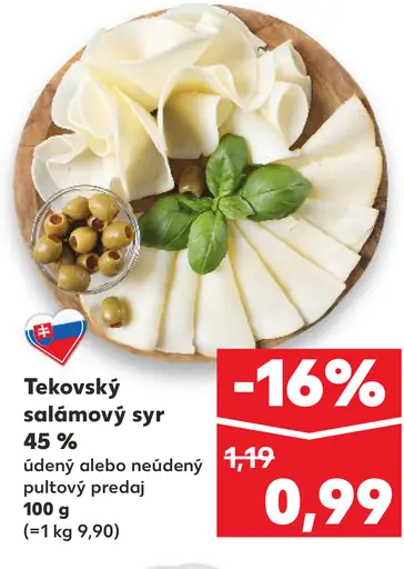 Tekovský salámový syr 45%