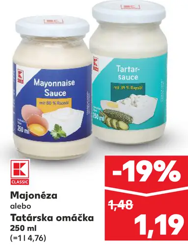 Majonéza Tatárska omáčka