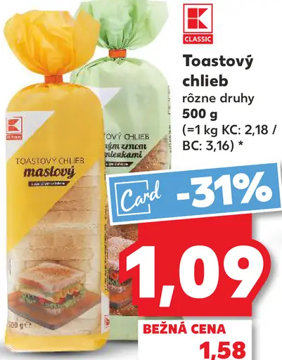 K-Classic Toastový chlieb