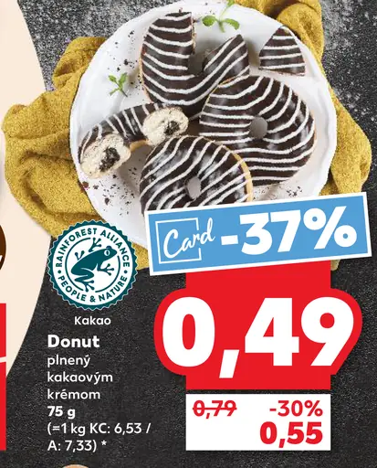 Donut plnený kakaovým krémom