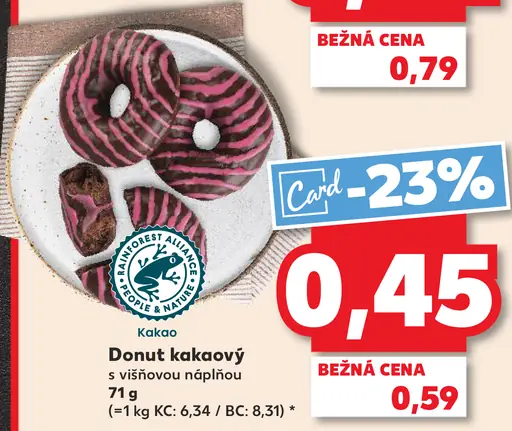 Donut kakaový s višňovou náplňou