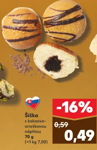 Šiška s kakaovo-orieškovou náplňou