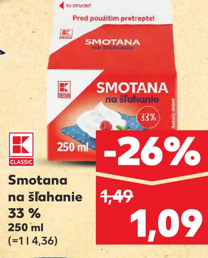 K-Classic Smotana na šľahanie