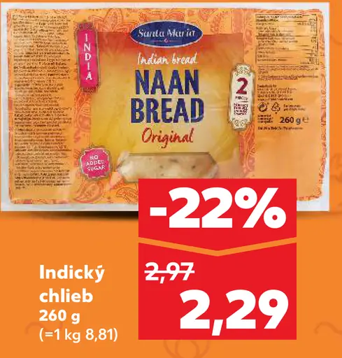 Indický chlieb Naan Bread Original