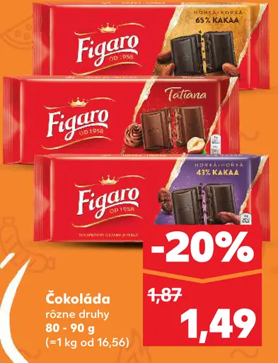 Figaro Mliečna čokoláda s náplňou