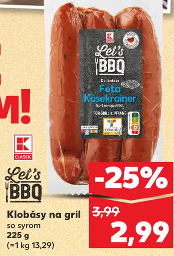 Let's BBQ Klobásy na gril so syrom