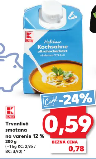 K-Classic smotana na varenie 12%