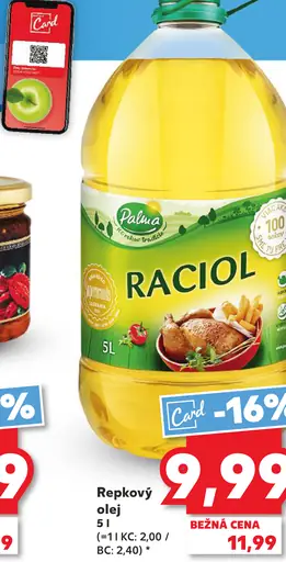 Paliva Rastlinný olej Raciol