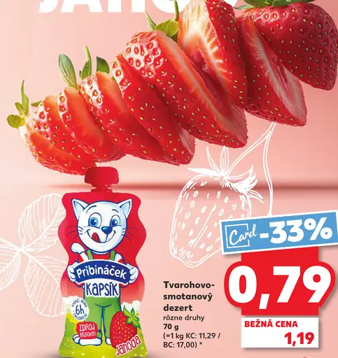 Pribináček Kapsík tvarohovo-smotanový dezert