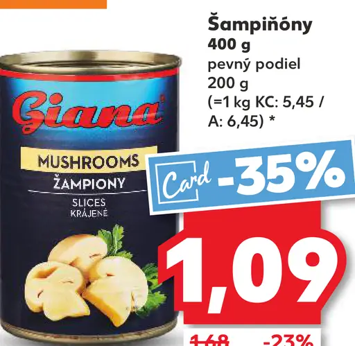 Giana Šampiňóny krájané
