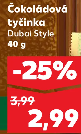 Lindt Čokoládová tyčinka Dubai Style