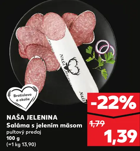 Naša jelenina Saláma s jelením mäsom