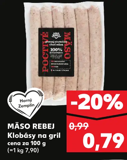 Mäso Rebej Klobásy na gril