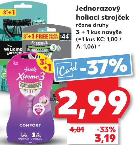 Wilkinson Xtreme 3 Jednorazový holiaci strojček