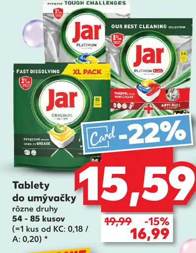 Jar Tablety do umývačky