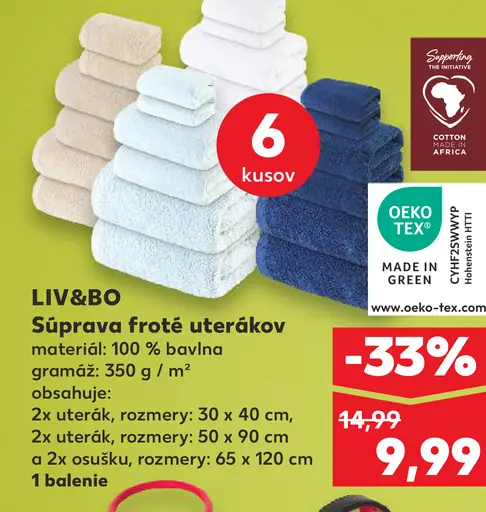 LIV&BO Súprava froté uterákov