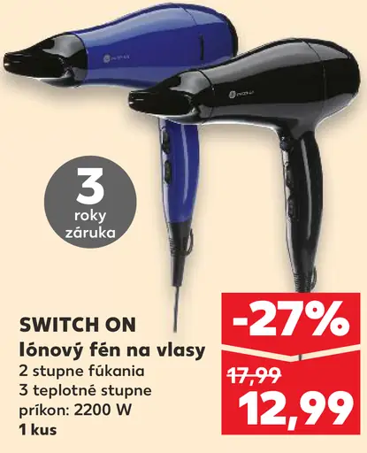 Switch On Iónový fén na vlasy