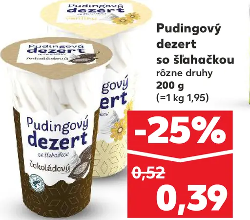 Pudingový dezer so šľahačkou